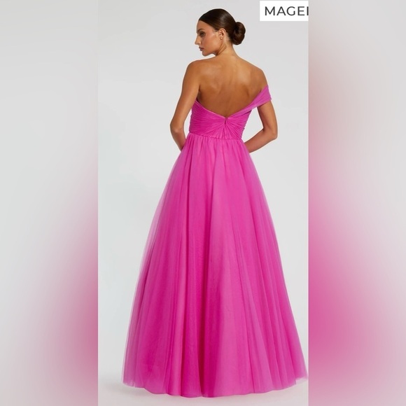 Mac Duggal 68713 NWT One Side Off the Shoulder Bustier Ball Gown - Picture 3 of 6